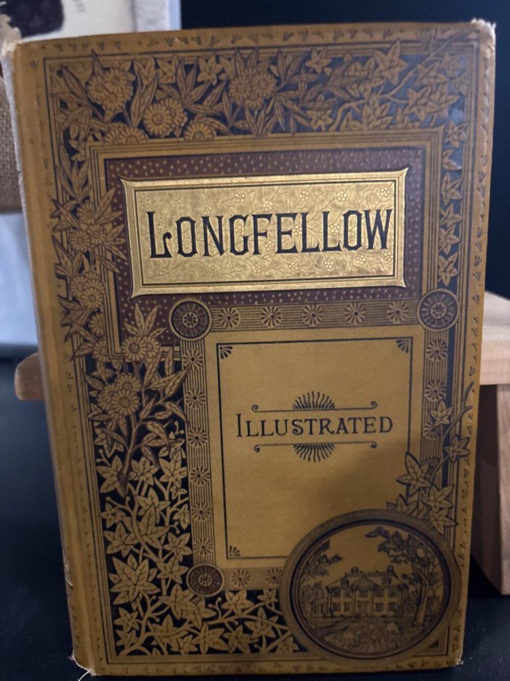 Antique 1885 Longfellow Illustrated Poetical Works Hardcover Book with Souvenir - Picture 3 of 16